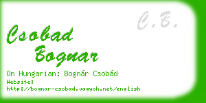 csobad bognar business card